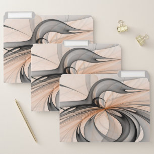 Abstract Anthracite Gray Sienna Modern Fractal Art File Folder
