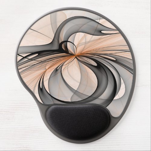 Abstract Anthracite Gray Sienna Modern Fractal Art Gel Mouse Pad