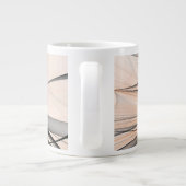 Abstract Anthracite Gray Sienna Modern Fractal Art Giant Coffee Mug (Back)