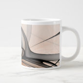 Abstract Anthracite Gray Sienna Modern Fractal Art Giant Coffee Mug (Right)