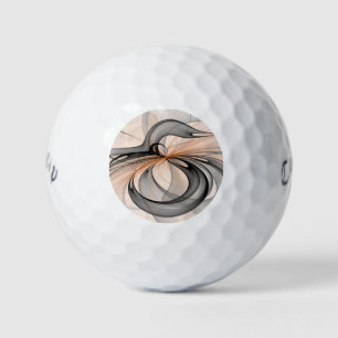 Abstract Anthracite Gray Sienna Modern Fractal Art Golf Balls