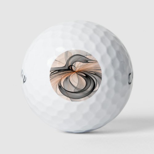 Abstract Anthracite Gray Sienna Modern Fractal Art Golf Balls