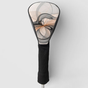 Abstract Anthracite Gray Sienna Modern Fractal Art Golf Head Cover