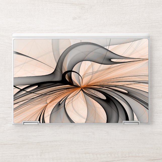 Abstract Anthracite Gray Sienna Modern Fractal Art HP Laptop Skin (Front)