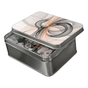 Abstract Anthracite Gray Sienna Modern Fractal Art Jigsaw Puzzle