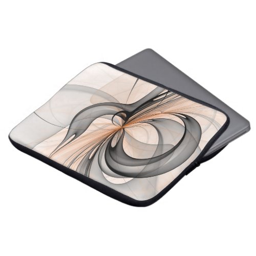 Abstract Anthracite Gray Sienna Modern Fractal Art Laptop Sleeve