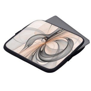 Abstract Anthracite Gray Sienna Modern Fractal Art Laptop Sleeve
