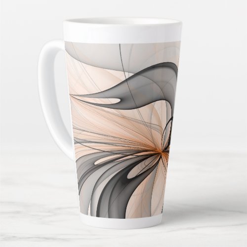 Abstract Anthracite Gray Sienna Modern Fractal Art Latte Mug