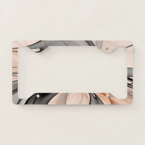 Abstract Anthracite Gray Sienna Modern Fractal Art License Plate Frame