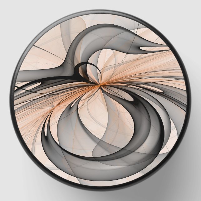 Abstract Anthracite Gray Sienna Modern Fractal Art Mini Candle Favors (Front)