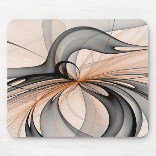 Abstract Anthracite Gray Sienna Modern Fractal Art Mouse Pad