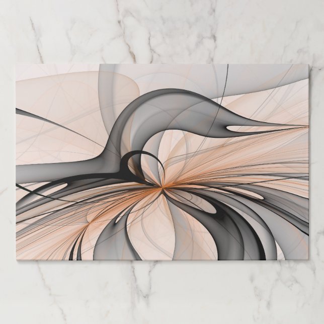 Abstract Anthracite Gray Sienna Modern Fractal Art Paper Pad (Front)