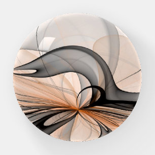 Abstract Anthracite Gray Sienna Modern Fractal Art Paperweight