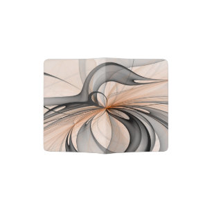Abstract Anthracite Gray Sienna Modern Fractal Art Passport Holder