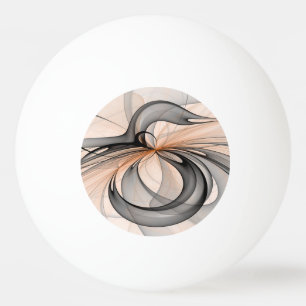 Abstract Anthracite Gray Sienna Modern Fractal Art Ping Pong Ball
