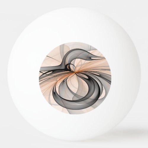 Abstract Anthracite Gray Sienna Modern Fractal Art Ping Pong Ball