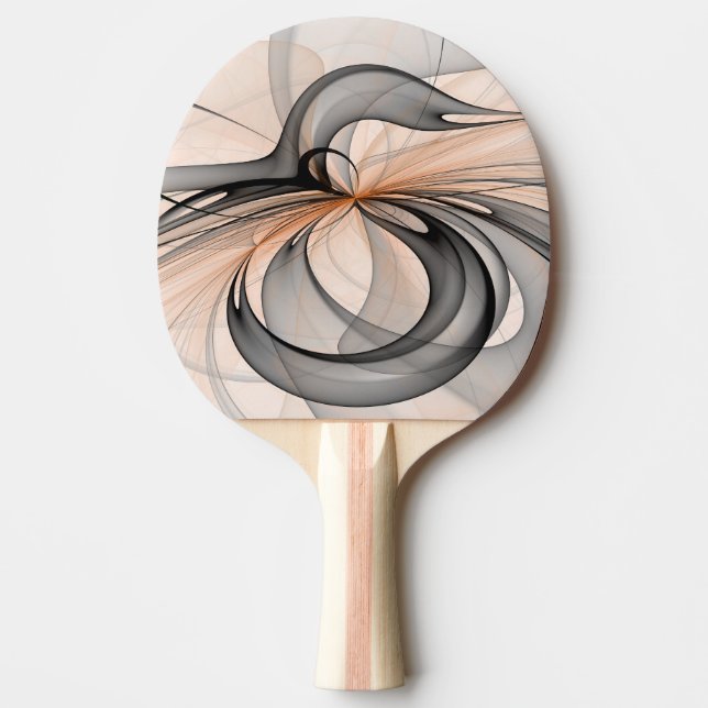 Abstract Anthracite Gray Sienna Modern Fractal Art Ping Pong Paddle (Front)