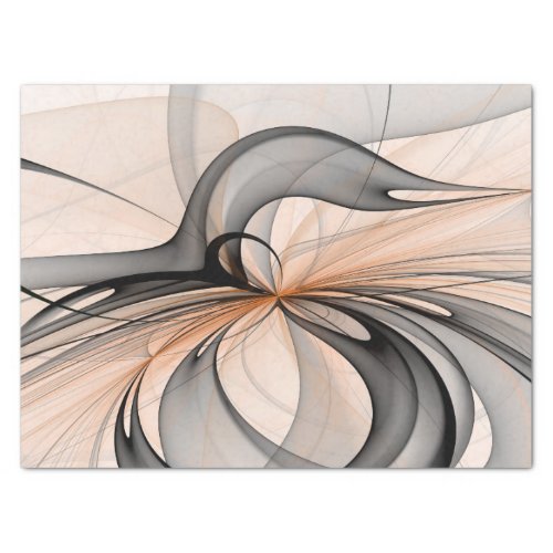 Abstract Anthracite Gray Sienna Modern Fractal Art Tissue Paper