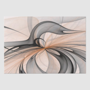 Abstract Anthracite Gray Sienna Modern Fractal Art Tissue Paper