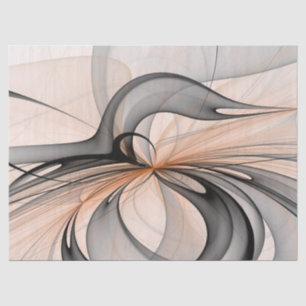 Abstract Anthracite Gray Sienna Modern Fractal Art Tissue Paper