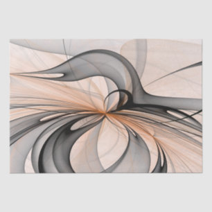 Abstract Anthracite Gray Sienna Modern Fractal Art Tissue Paper