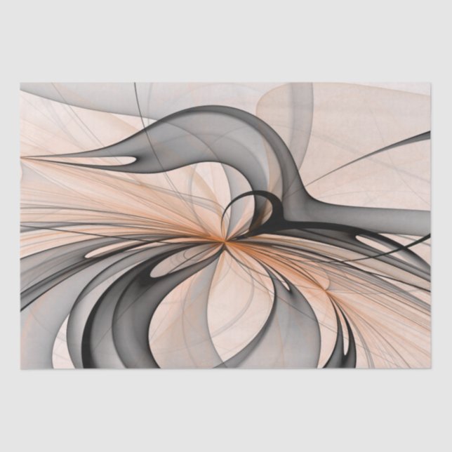 Abstract Anthracite Gray Sienna Modern Fractal Art Tissue Paper (Front)