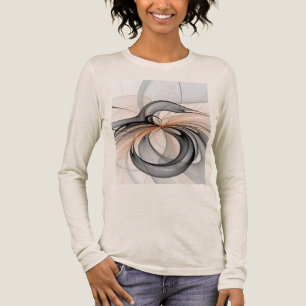 Abstract Anthracite Gray Sienna Modern Fractal Art Tri-Blend Shirt