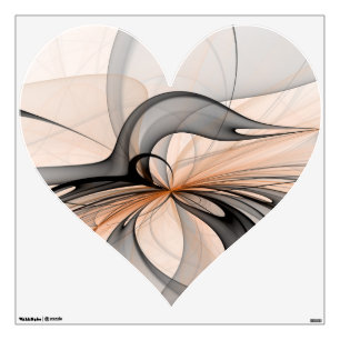 Abstract Anthracite Gray Sienna Modern Fractal Art Wall Decal