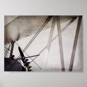 Abstract Antique Airplane Art Archival Poster