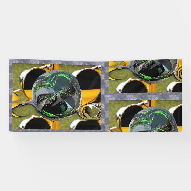 Abstract antique car mirror banner Zazzle