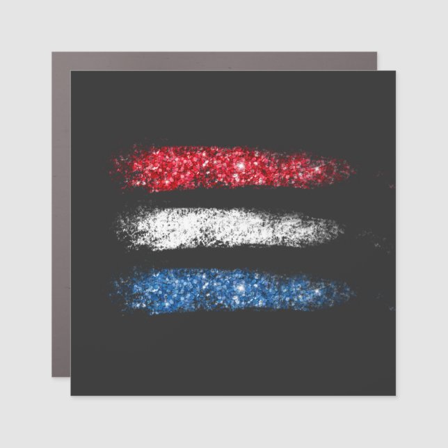 *~* Abstract AP16 Simple Modern American Flag Car Magnet (Front)