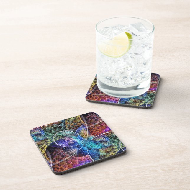 Abstract Apophysis Fractal X Beverage Coaster (Right Side)