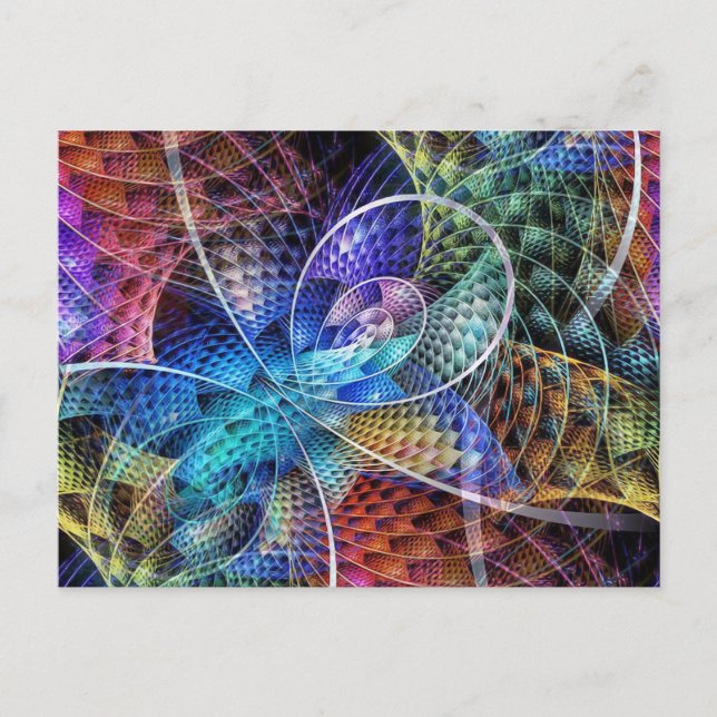 Abstract Apophysis Fractal X Postcard (Front)