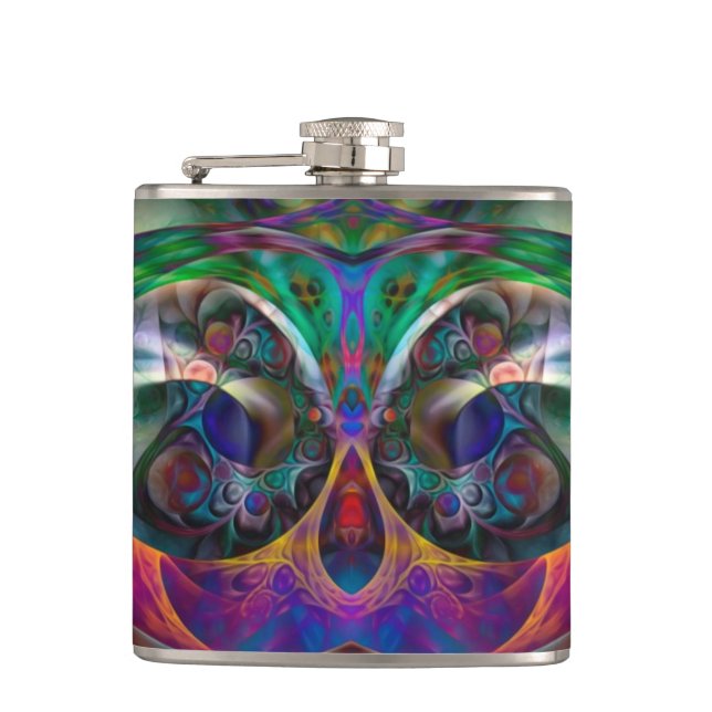 Abstract Apophysis Owl I Flask (Front)