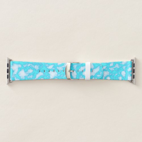 Abstract Aqua Blue Marble Apple Watch Band