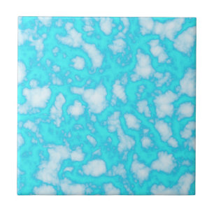 Abstract Aqua Blue Marble Tile