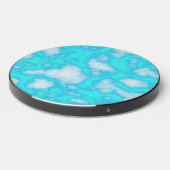 Abstract Aqua Blue Marble Wireless Charger (Front 2)