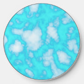 Abstract Aqua Blue Marble Wireless Charger (Front)