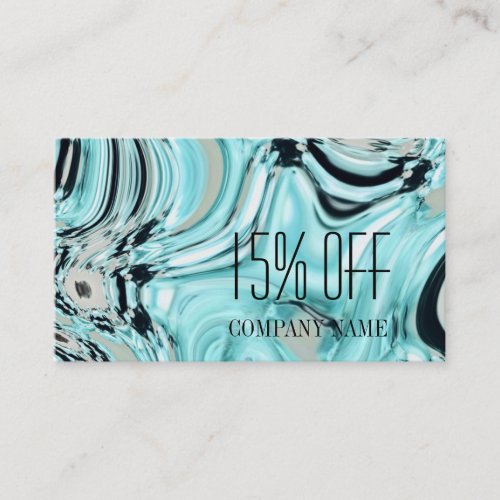 abstract aqua blue watercolor salon SPA Business Card