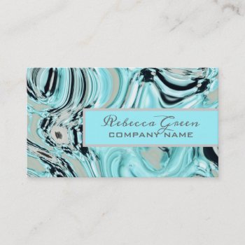Abstract Aqua Blue Watercolor Salon Spa Business Card by businesscardsdepot at Zazzle