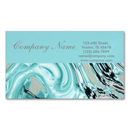abstract aqua blue watercolor salon SPA Business Card Magnet