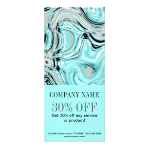 abstract aqua blue watercolor salon SPA Rack Card