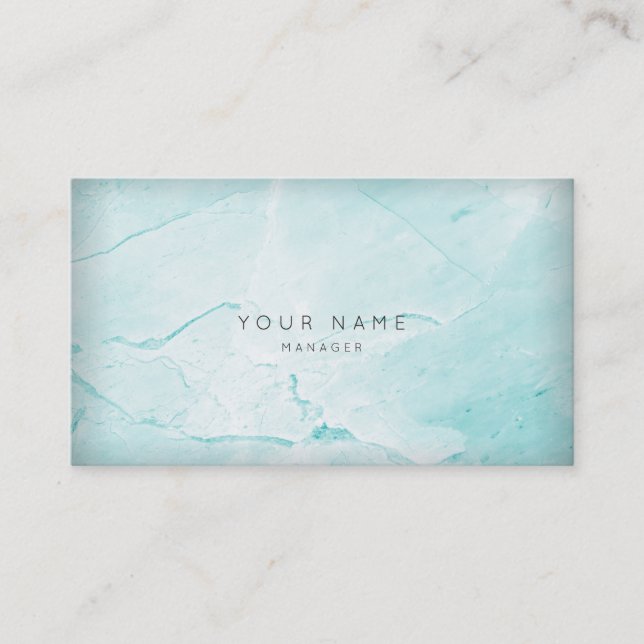 Abstract Aqua BlueMarble Appointment Card Gold (Front)