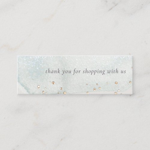 Abstract Aqua Brush Stoke Thank You For Order Mini Business Card