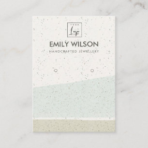 ABSTRACT AQUA CERAMIC WAVES EARRING DISPLAY LOGO BUSINESS CARD