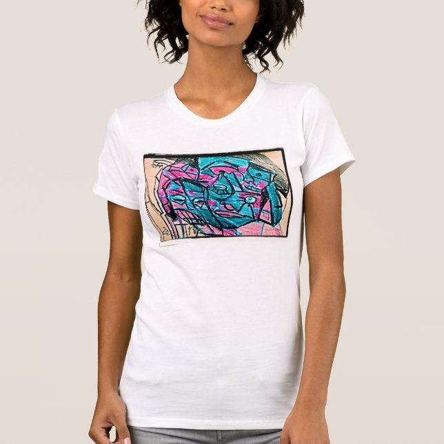 abstract aqua face T-Shirt (Front)