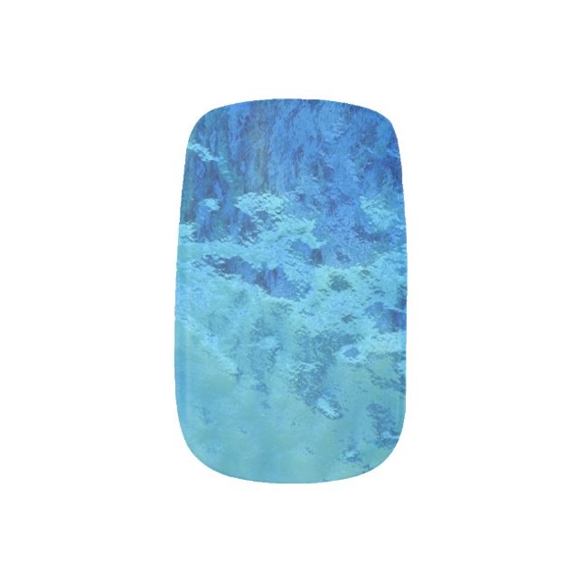 Abstract Aqua Glass Minx Nail Art (Right Thumb)