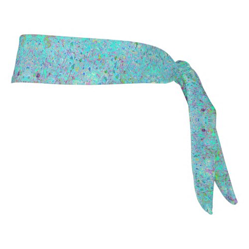 Abstract Aqua Green and Purple Coneflower Garden Tie Headband