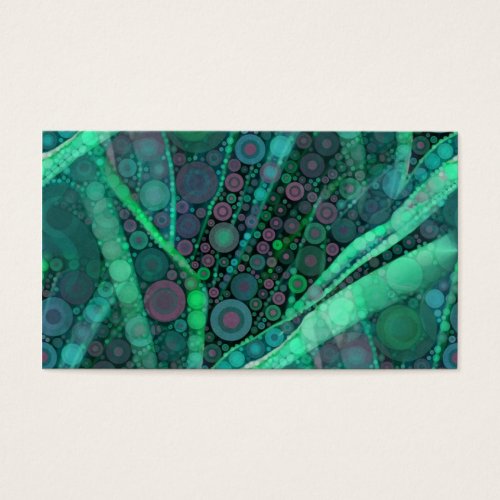 Abstract Aqua Green Purple Retro Circle Mosaic Business Card
