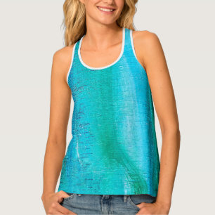 Abstract Aqua Paint Pattern Tank Top